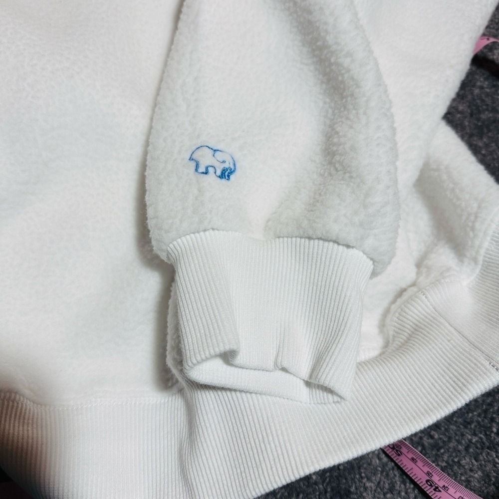 NWT Ivory Ella White Fleece Pullover Ski Lodge Sweater Medium - Picture 5 of 7